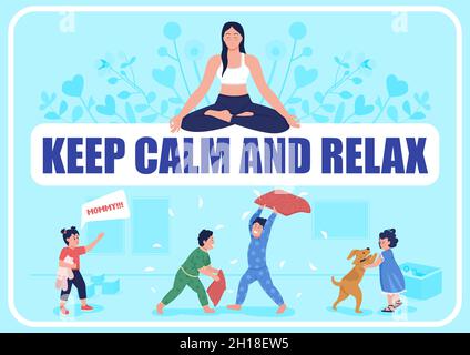 Modello vettoriale piatto del poster della genitorialità Illustrazione Vettoriale