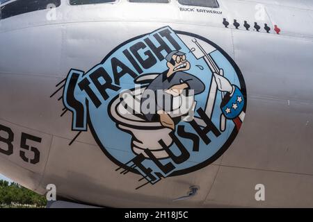 Un Boeing B-29 Superfortress stategico pesante bombardiere dalla seconda guerra mondiale nel museo aerospaziale di Hill in Utah. Foto Stock