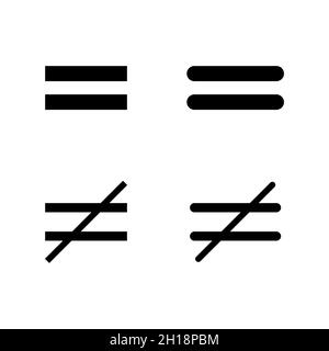 Set di dividi e simbolo di matematica uguale, icona di matematica di istruzione, disegno di illustrazione vettoriale di elemento di fotoricettore, segno di finanza . Illustrazione Vettoriale