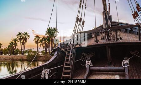 Repliche in formato integrale delle navi di Cristoforo Colombo Foto Stock