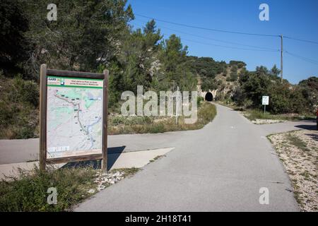 Test Voie Verte da Beaucaire a Pont du Gard Foto Stock