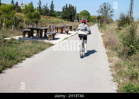 Test Voie Verte da Beaucaire a Pont du Gard Foto Stock