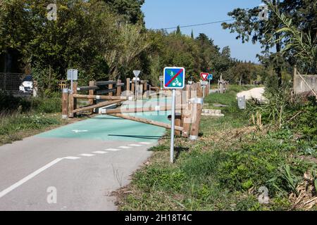 Test Voie Verte da Beaucaire a Pont du Gard Foto Stock