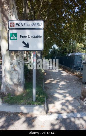 Test Voie Verte da Beaucaire a Pont du Gard Foto Stock