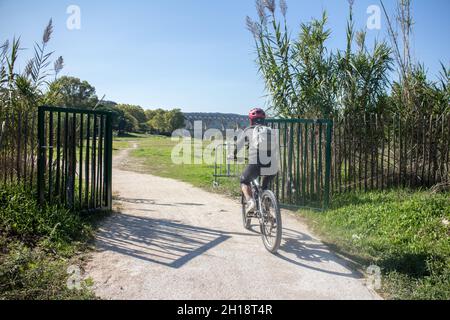 Test Voie Verte da Beaucaire a Pont du Gard Foto Stock