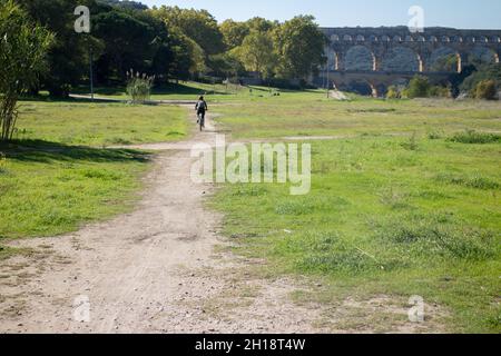 Test Voie Verte da Beaucaire a Pont du Gard Foto Stock