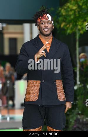 Londra, Regno Unito. 17 ottobre 2021. 17 ottobre 2021, Londra, Regno Unito KSI in arrivo alla cerimonia di premiazione Earthshot, Alexandra Palace. Credit: Doug Peters/Alamy Live News Foto Stock