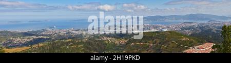 Una vista panoramica della città di Vigo in Galizia, Spagna Foto Stock