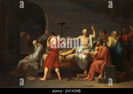 La morte di Socrate di Jacques Louis David Foto Stock