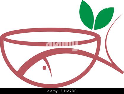 Icona ciotola logo disegno piano modello vettore Illustrazione Vettoriale