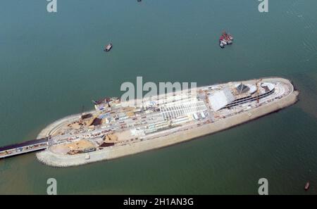 Vista aerea del t egli Hong Kong-Zuhari-ponte Macau. Foto Stock