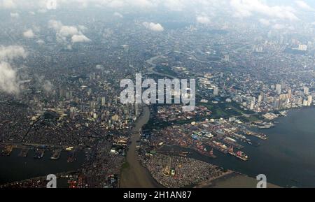 Vista aerea di Manila, Filippine. Foto Stock