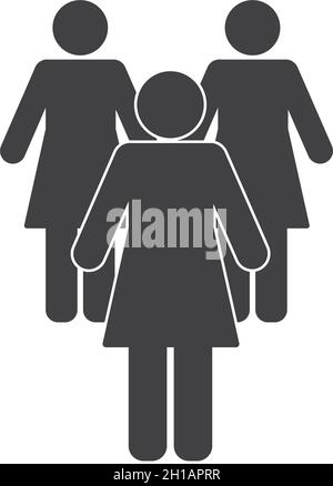 tre avatar con silhouette femminili Illustrazione Vettoriale