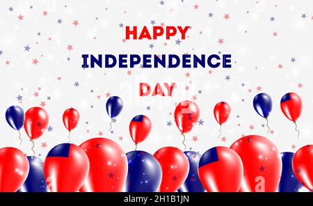 Samoa Independence Day Patriotic Design. Palloncini in Samoan National Colors. Biglietto d'auguri Vector Happy Independence Day. Illustrazione Vettoriale