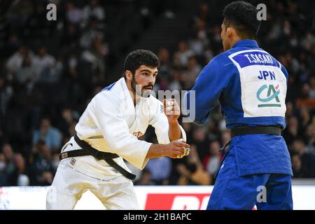 Men -81 kg, Tato GRIGALASHVILI della medaglia d'argento di Gerorgia compete durante l'evento Paris Grand Slam 2021, Judo il 17 ottobre 2021 presso l'AccorHotels Arena di Parigi, Francia. Foto di Victor Joly/ABACAPRESS.COM Foto Stock