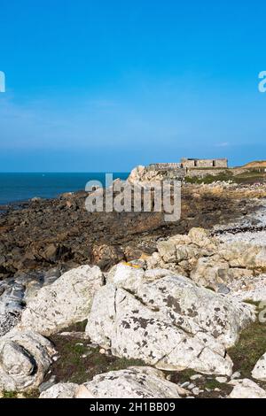 dh Fort le marchant VALE GUERNSEY vecchie caserme in rovina Foto Stock