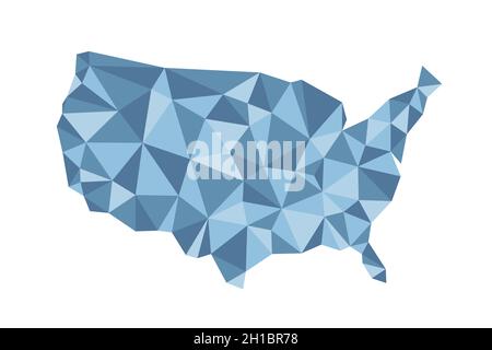 Vettore poligonale della mappa USA. Illustrazione della mappa degli Stati Uniti stilizzata e moderna alla moda. Illustrazione Vettoriale