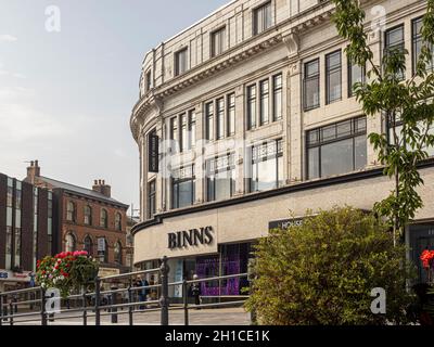 Esterno Art Deco dell'ex grande magazzino Binns ora House of Fraser, High Row, Darlington UK Foto Stock