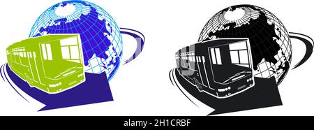 silhouette di autobus turistico cartoon. Formato vettoriale EPS-8 disponibile separato da gruppi e livelli per una facile modifica Illustrazione Vettoriale