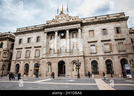 BARCELLONA - MARZO 2018: Casa de la Ciutat in Piazza Gotica a Barcellona, Spagna Foto Stock