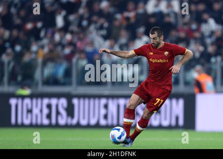 Henrikh Mkhitaryan di AS Roma in azione durante la serie A match tra Juventus FC e AS Roma. Foto Stock