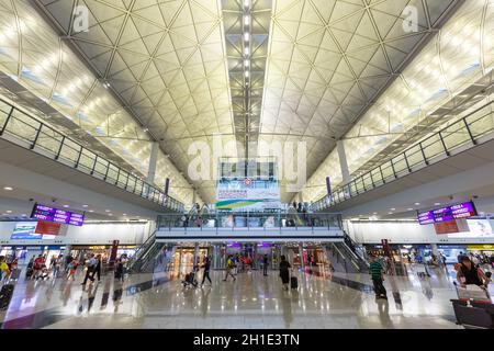Hong Kong, Cina – 20 settembre 2019: Terminal dell'aeroporto di Hong Kong (HKG) in Cina. Foto Stock