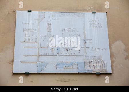 Firenze, Italia - Aprile 2018: Dante Allighieri house museum Foto Stock