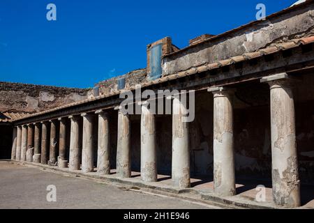 Palaestra a Stabian bagni in antiche città di Pompei Foto Stock