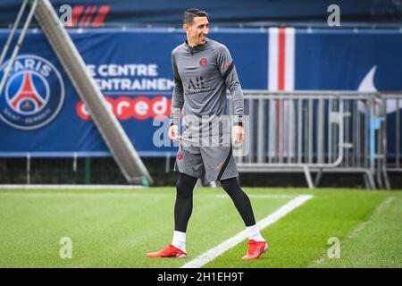 Saint Germain en Laye, Francia. 18 Ott 2021. Angel DI MARIA del PSG durante la formazione del team Paris Saint-Germain il 18 ottobre 2021 a Camp des Loges a Saint-Germain-en-Laye, Francia - Foto Matthieu Mirville/DPPI Credit: DPPI Media/Alamy Live News Foto Stock