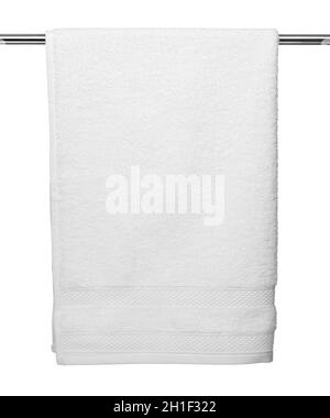 asciugamano cotone bagno bianco spa tessuto Foto Stock