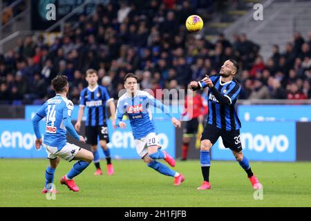 Milano, Italia. 12th febbraio 2020 . Coppa Italia semifinale prima tappa . Fc Internazionale Vs Ssc Napoli. Danilo D'Ambrosio del FC Internazionale. Foto Stock