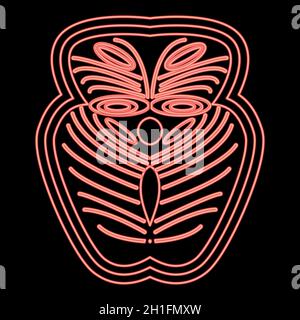 Neon pezzo salmone pesce rosso colore vettore illustrazione piatta stile immagine chiara Illustrazione Vettoriale