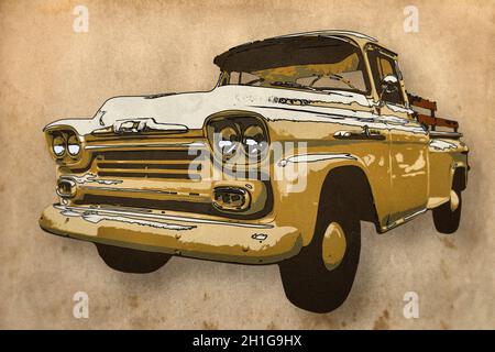 Berlino - Aprile 27, 2019: full-size pickup truck Chevrolet Apache, 1958. Foto Stock