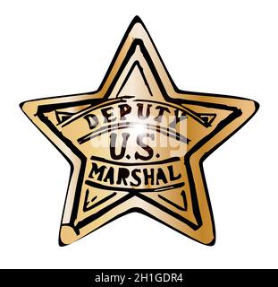 Vice noi badge Marshal isolato su uno sfondo bianco Foto Stock