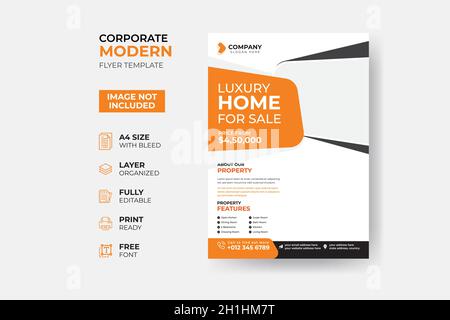 Design modello di volantino immobiliare moderno Illustrazione Vettoriale