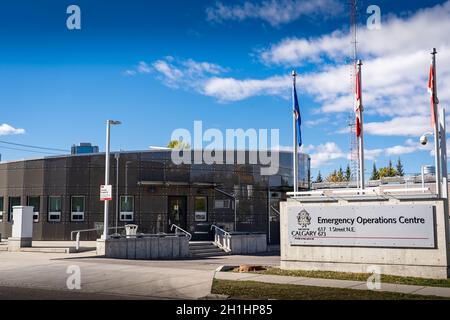 Calgary Alberta Canada, 7 ottobre 2021: Edificio municipale del centro operativo di emergenza della città di Calgary. Foto Stock