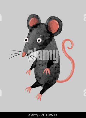 simpatica illustrazione del mouse Foto Stock