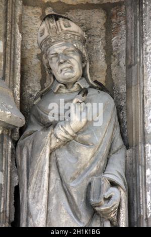 Saint Alode statua, Saint Germain l'Auxerrois chiesa, Parigi Foto Stock