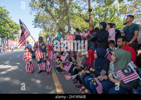 George Town, Penang/Malesia - 31 2017 agosto: Malese partecipare alla celebrazione del giorno nazionale. Foto Stock