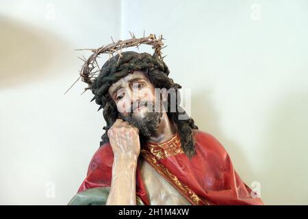 Gesù coronato di spine, la cappella di San Rocco a Zagabria in Croazia Foto Stock