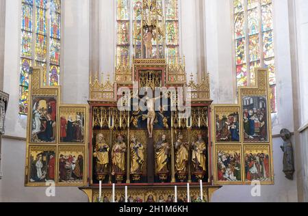 Dodici Apostoli altare in St James chiesa in Rothenburg ob der Tauber, Germania Foto Stock