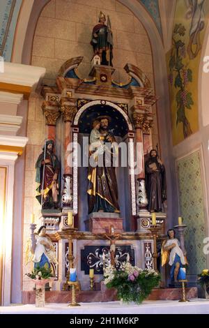 L'altare di San Giuseppe nella chiesa di Santa Barbara a rude, Croazia Foto Stock