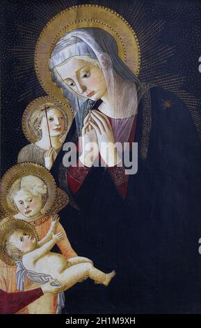 ZAGABRIA, CROAZIA - DICEMBRE 08: Pseudo Pier Francesco Fiorentino: Vergine e Bambino, di San Giovanni e l'angelo, Collezione dei vecchi Maestri, Accademia Croata Foto Stock