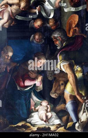 Artista sconosciuto: Natività e adorazione dei pastori Foto Stock