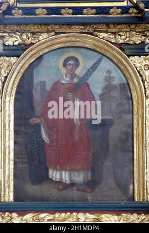 San Lorenzo di Roma pala nella cappella di San Giacomo di Ivanic Grad, Croazia Foto Stock