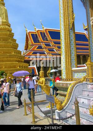 Bangkok, Thailand - June 30, 2008: The Royal Palace palace of the king of Thailand at Bangkok on June 30, 2008. Opened as a tourist destination in Asi Stock Photo