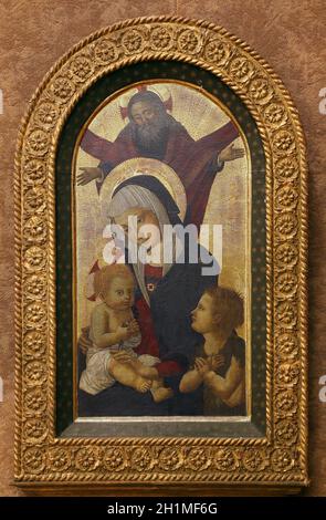 ZAGABRIA, CROAZIA - DICEMBRE 08: Pseudo Pier Francesco Fiorentino: Dio Padre benedice la Vergine col Bambino con San Giovanni, Collezione dei vecchi Maestri, Cr Foto Stock