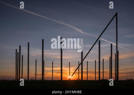 CASTROP-RAUXEL, GERMANIA - 14 NOVEMBRE 2020: Punta di Schwerin, punto di riferimento di Ruhr Metropolis contro cielo il 14 novembre 2020 a Castrop-Rauxel, Germania Foto Stock