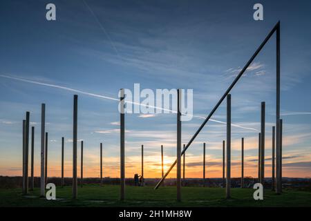 CASTROP-RAUXEL, GERMANIA - 14 NOVEMBRE 2020: Punta di Schwerin, punto di riferimento di Ruhr Metropolis contro cielo il 14 novembre 2020 a Castrop-Rauxel, Germania Foto Stock