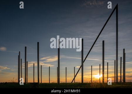 CASTROP-RAUXEL, GERMANIA - 14 NOVEMBRE 2020: Punta di Schwerin, punto di riferimento di Ruhr Metropolis contro cielo il 14 novembre 2020 a Castrop-Rauxel, Germania Foto Stock